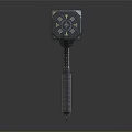 Metal Hardware Tool Hammer With Hexagonal Head And Decorative Spiral Handle Design 3d model
