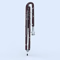 Professional Bassoon Musical Instrument With Dark Brown Body And Silver Metal Components