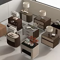 Modern Various Designs Bedside Tables with Lamps and Decorative Items
