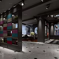 Modern Luxury Clothing Store With Display Shelves Sofa Chandelier And Elegant Decor