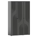 Modern Minimalist Light Grey Chest Of Drawers With Elegant Embossed Arch And Vertical Groove Design