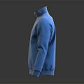 Blue Zip Up Jacket With White Zipper In Sporty Casual Design
