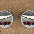 Underground Road Infrastructure Featuring Dual Concrete Tunnels With Traffic Lanes And Warning Strips