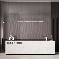 Modern Reception Area Design With Minimalist Desk And Wavy Textured Wall Lighting