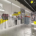 Modern Clothing Store Interior With Fashion Apparel Display And Yellow Decor Elements