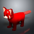 Red Panda Plush Toy With Red Fur White Facial Markings And Striped Tail