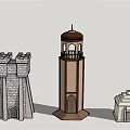 Different Architectural Towers With Stone Castle Brown Dome And Small White Roof Design