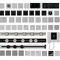 Various Styles of Modern Switch Panels in Black White Gray with Sockets and Controls
