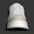 White Casual Sneakers with Black Star Logo CD Lettering and Thick Sole Design