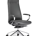 Black Modern Ergonomic Office Chair With Wheels Armrests And Metal Base