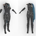Character Armor Costume Design With Cloak Boots And Detailed Components