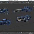Science Fiction Gun A Group of Pistols Cyberpunk Gun Game Gun Low Face Number Low Model Simple Model Game Sub-era Movie and TV Level Super Realistic High Precision 3d model