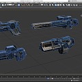 Science Fiction Gun A Group of Pistols Cyberpunk Gun Gun Game Gun Low Face Number Low Model Simple Model Game Sub-era Movie and TV Level Super Realistic High Precision 3d model