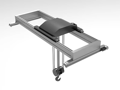Industrial Lifting Equipment With Metal Frame Sliding Rail And Hoist Hook 3d model