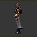 3D Rendered Fantasy Female Warrior With Red Hair And Armor Details