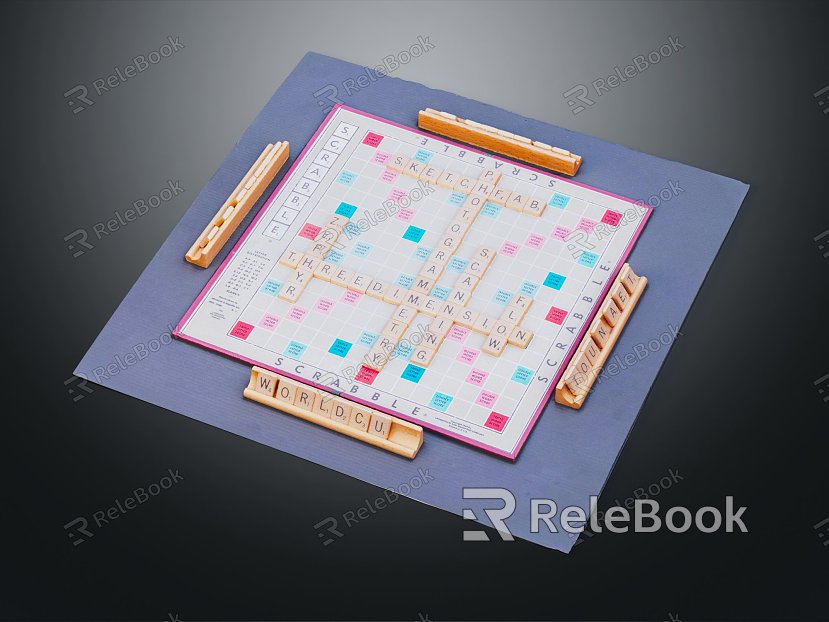 Modern Board Jigsaw Puzzle Scrabble Scrabble Board Board Cards model