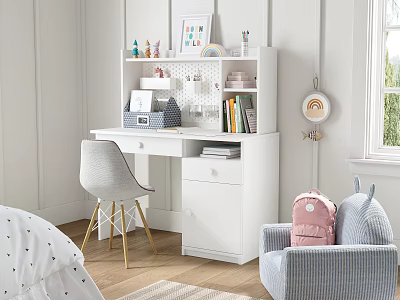 Cozy Kids Room With Children's Chair And Backpack 3d model