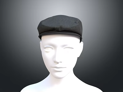 Black Stylish Hat Displayed On White Mannequin For Classic Fashionable Wear 3d model