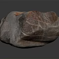 Natural Unique Stone With Brown And White Striped Texture In Irregular Shape