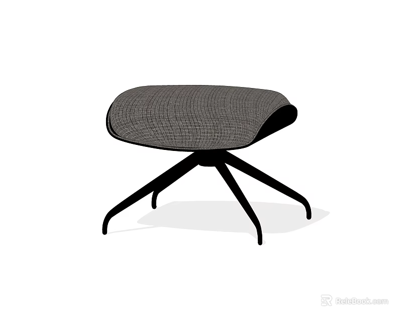 Modern Leisure Chair with Gray Mesh Seat and Black Metal Legs Design 3d model 