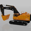 Volvo EC250D Tracked Excavator With Orange Body And Black Mechanical Arm
