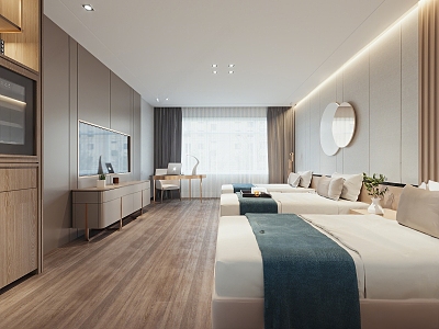 Light Luxury Rooms Hotel Rooms 3d model