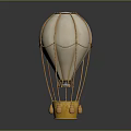Decorative Hot Air Balloon Shaped Play Equipment With White Balloon Yellow Frame And Basket