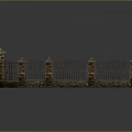 Brick And Iron Garden Fence Featuring Square Design Decorative Pillars And Gate