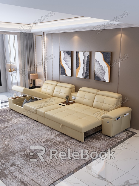 Living room multi-function sofa combination model