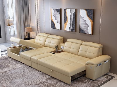 Living room multi-function sofa combination model