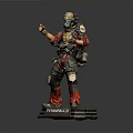 Titanfall 2 Character Figurine With Armored Suit Red Pants And Clenched Fists On Base