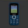 Blue MAXIV Feature Phone With Screen Showing Time Date And Numeric Keypad 3d model