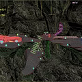 Natural Cave Environment Featuring Rocky Walls Black Car Stone Steps Signpost And Blue Box
