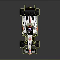 Honda F1 Racing Car With White Red Body And Sponsor Logos