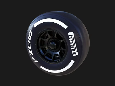 High Performance Pirelli Zero Tire Featuring Black Rim and White Side Stripes 3d model