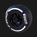 High Performance Pirelli Zero Tire Featuring Black Rim and White Side Stripes 3d model