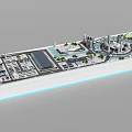 Modern Commercial Equipment Layout In Industrial Zone With Buildings Facilities And Green Spaces
