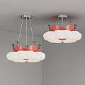 Modern Red And White Flower Shaped Ceiling Lights With Stylish Mounted Design 3d model