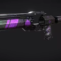 Sleek Black Fighter Jet Featuring Purple Accent Design And Aerodynamic Structure