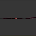 Red And Silver Long Sword With Metallic Finish Shiny Blade On Gray Background