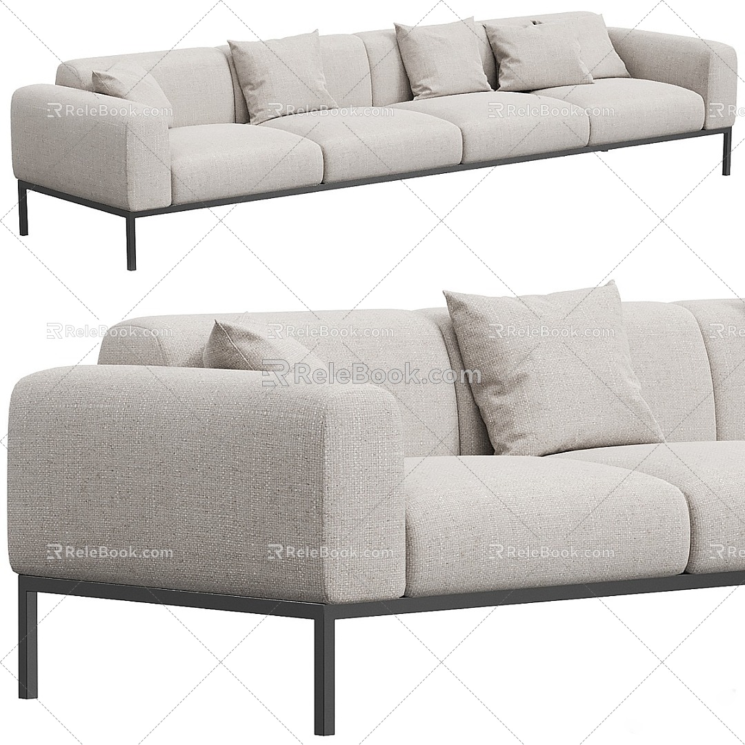 Modern Multiplayer Sofa Multi-Seat Sofa 3d model