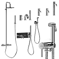 Modern Bathroom Faucet And Shower Fixtures With Chrome Metal Finish And Different Styles
