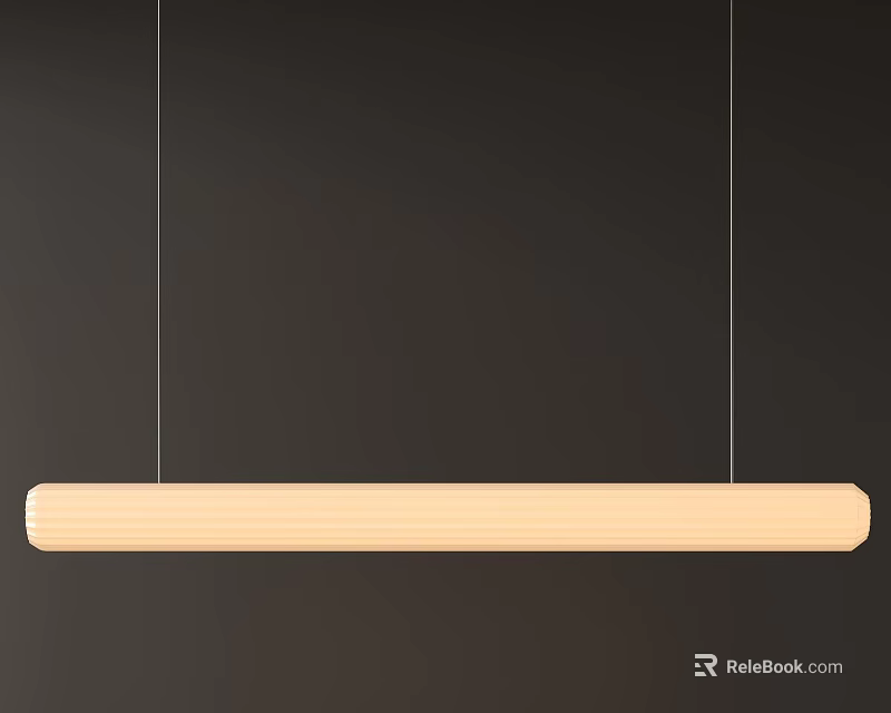 Modern Minimalist Linear Pendant Light With Light Color Design Hanging On Dark Background 3d model 