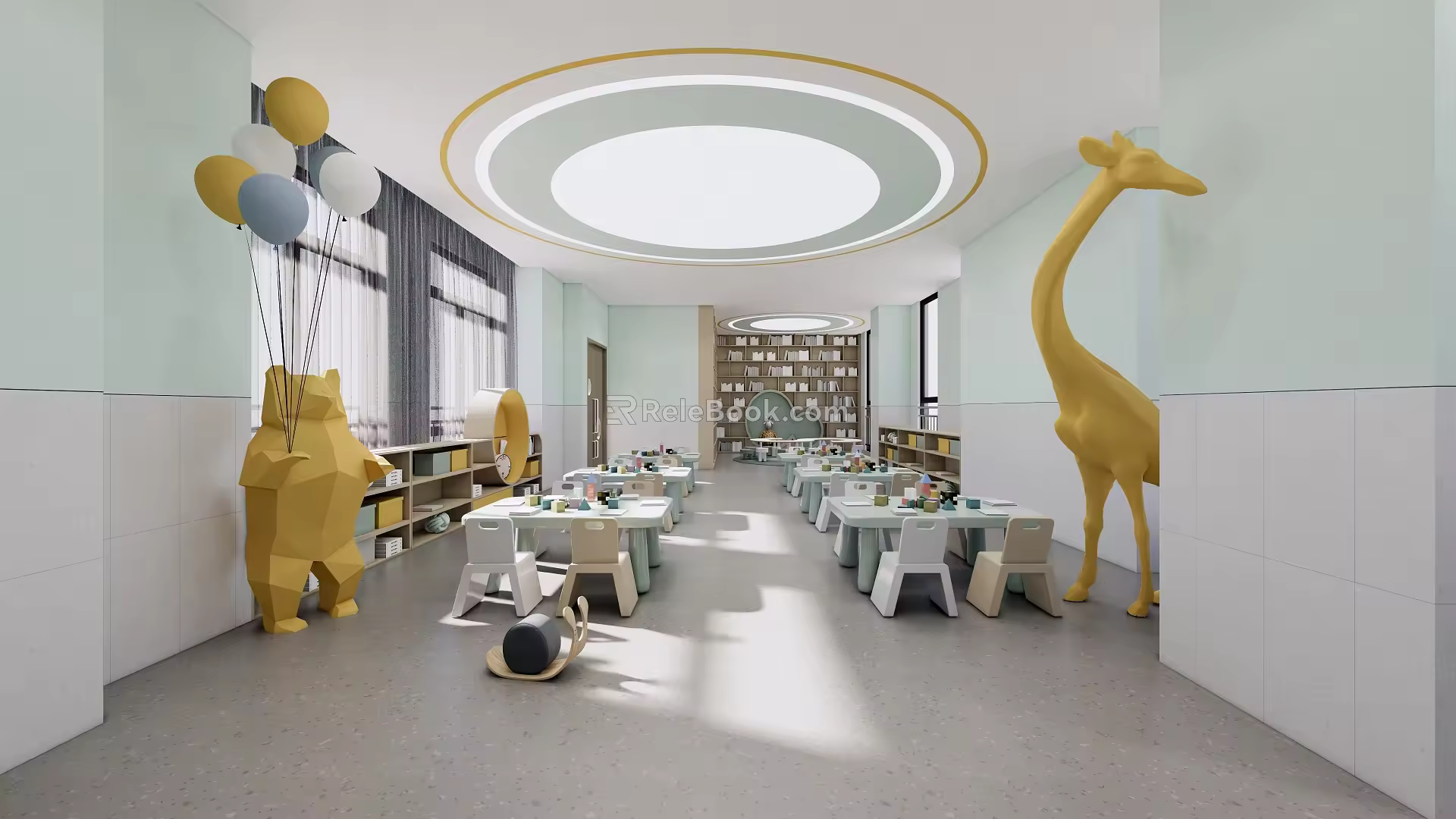 Modern Kindergarten Multi-function Reading Room 3d model