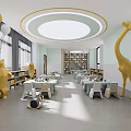 Modern Kindergarten Multi-function Reading Room 3d model