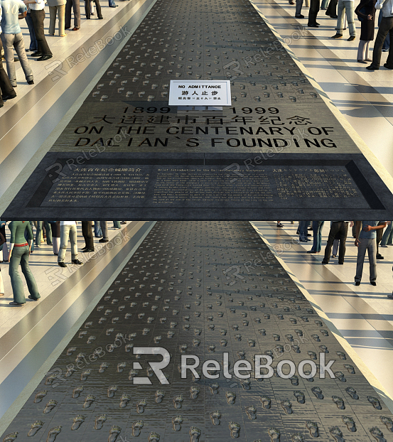 Modern Pavement Ground Close-up Footprint model