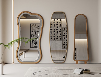 Silent mirror shaped full-body mirror 3d model