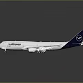 Lufthansa Airliner Model With White Body Blue Tail And Four Engines