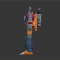 Colorful Robot Character With Beast Inspired Claw Feet And Vibrant Armor Design