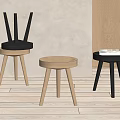 Modern Stool Low Stool 3d model
